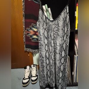 Garage • Black/Gray Mesh Snake Print Mini-Dress